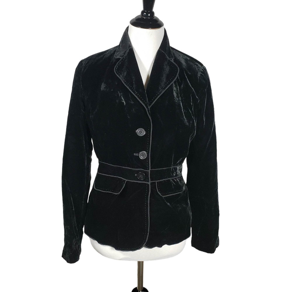 Axcess a Liz Claiborne Company Women's Size 4 Black Soft Plush Velvety Blazer